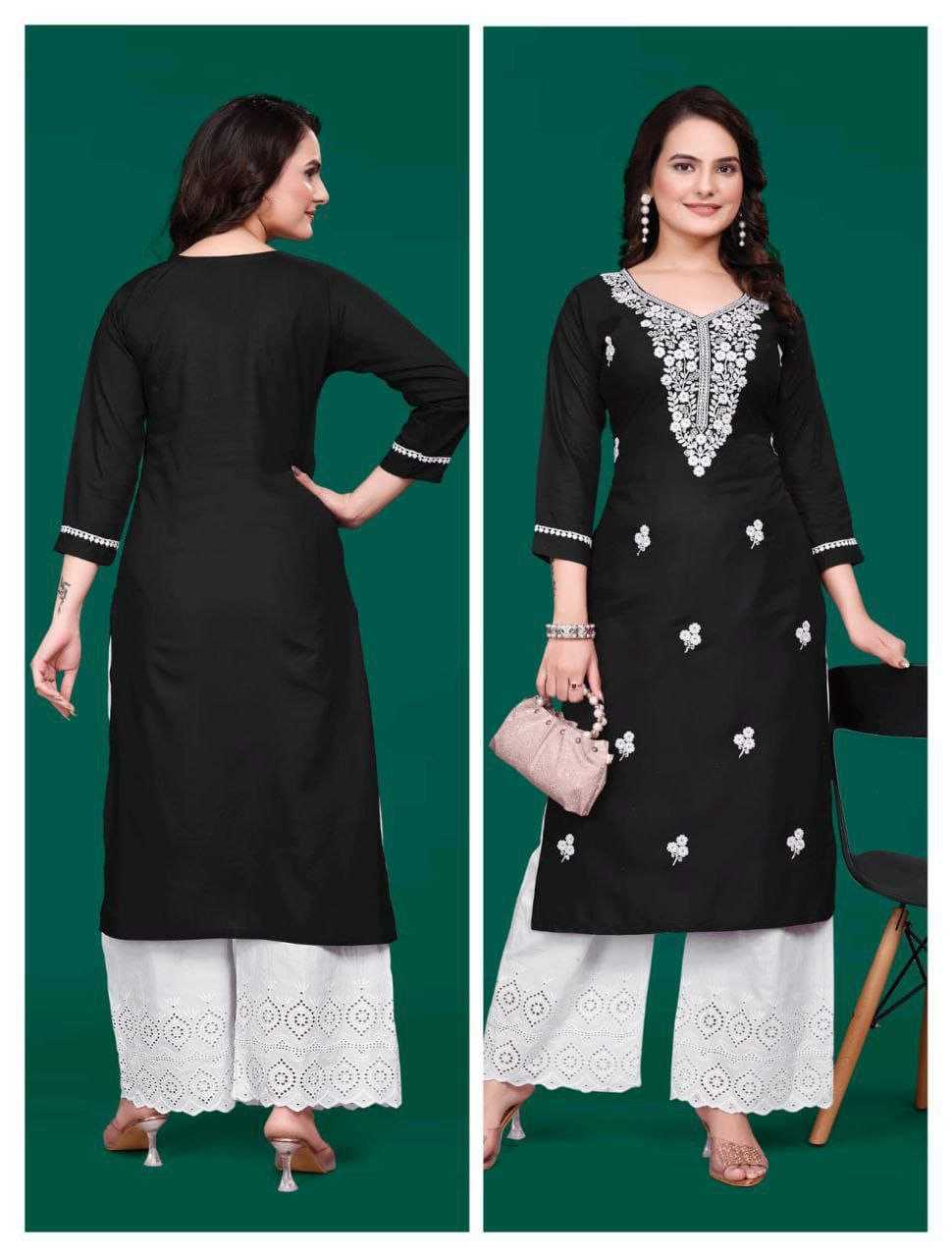 Ynf Reyon Cotton Kurti Wholesale Kurtis With Bottom Ladies Kurti Embroidered Kurtis Manufacturer
