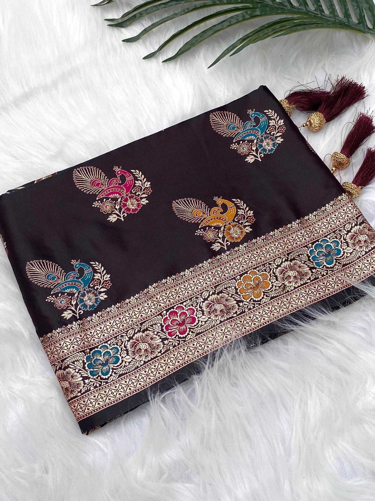 Ynf Satin KESH249 Satin Mor Sarees Wholesale Designer Sarees Fancy Sarees Satin Sarees Manufacturer