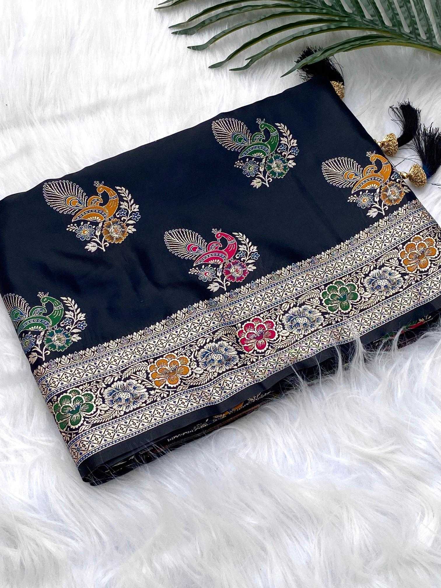 Ynf Satin KESH249 Satin Mor Sarees Wholesale Designer Sarees Fancy Sarees Satin Sarees Manufacturer