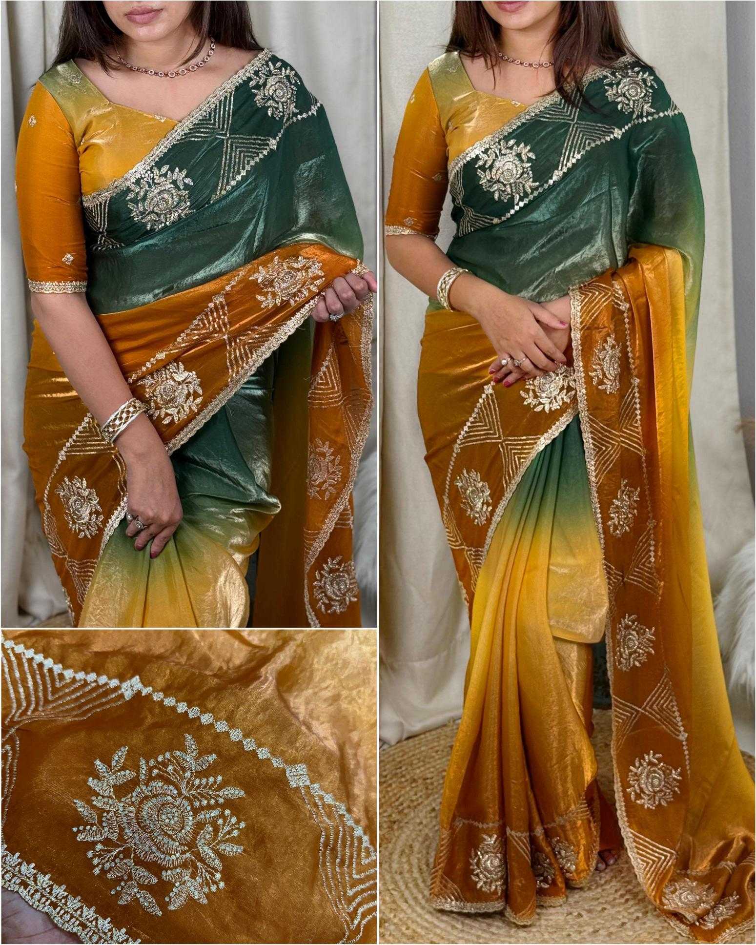 Ynf Satin KESH500 Himanshi Sarees Wholesale Embroidered Sarees Zari Border Sarees Satin Sarees Manufacturer