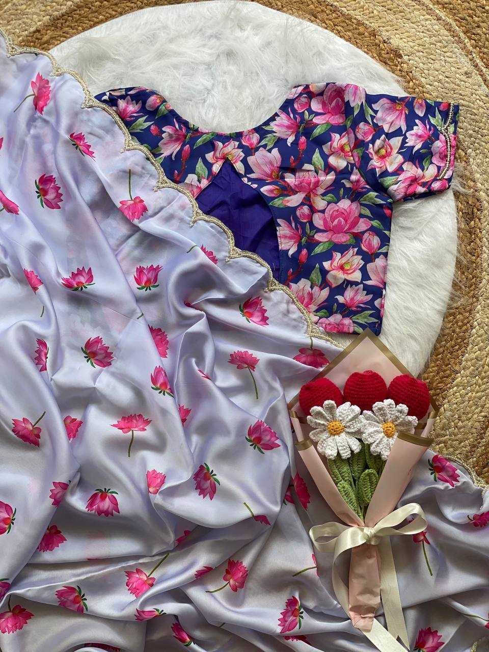 Ynf Satin RIN105 LISA Sarees Wholesale Hand Work Sarees Manufacturer