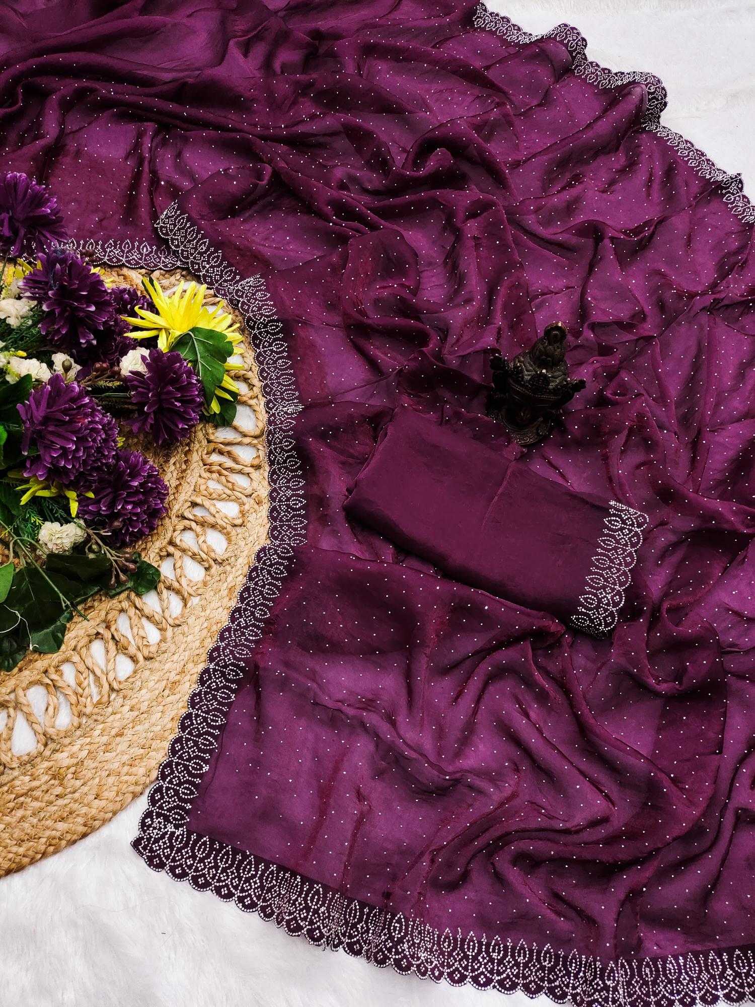 Ynf Satin RIN118 ALIA Sarees Wholesale Designer Sarees Swarovski Sarees Satin Sarees Manufacturer