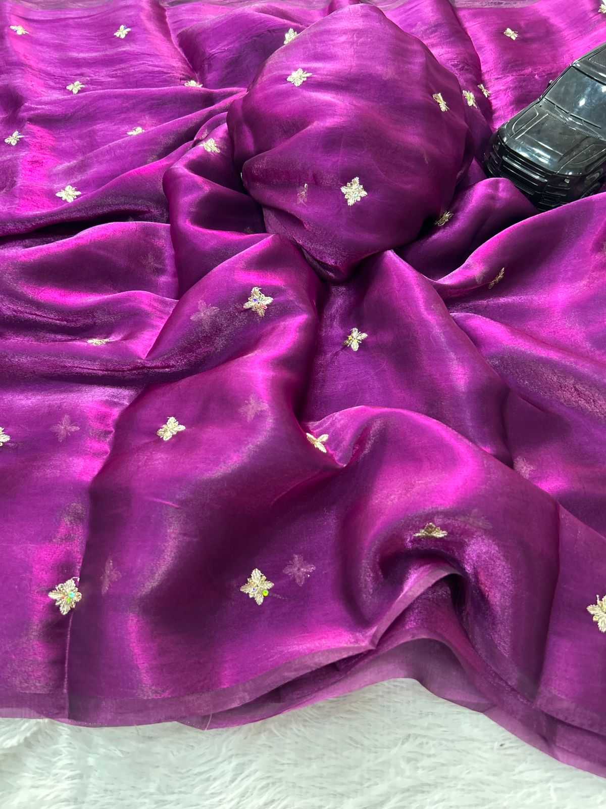 Ynf Satin RIN178 Dual Shad Sarees Wholesale Sequence Sarees Embroidered Sarees Satin Sarees Manufacturer
