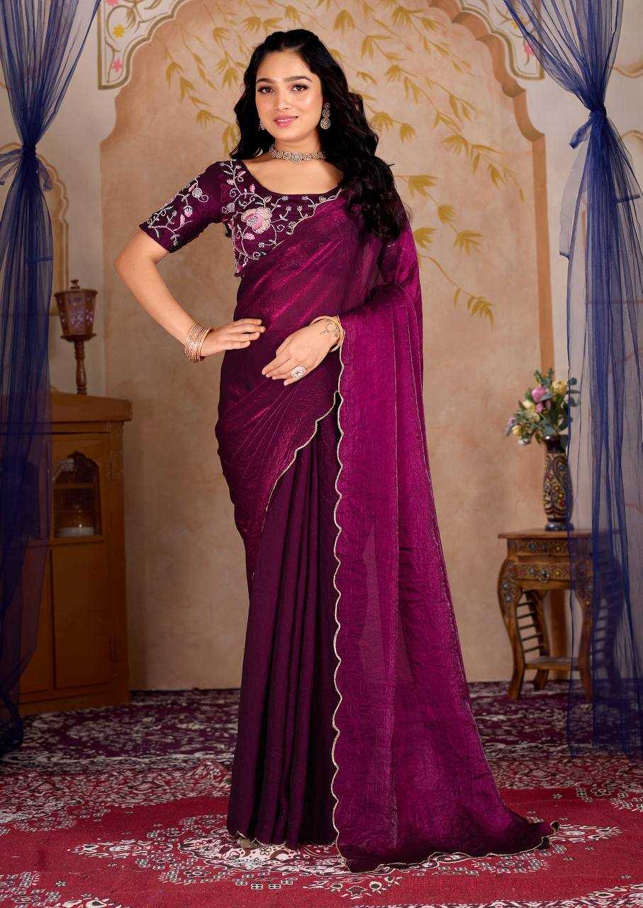 Ynf Satin RIN189 330 Sarees Wholesale Embroidered Sarees Cutwork Saree Satin Sarees Manufacturer