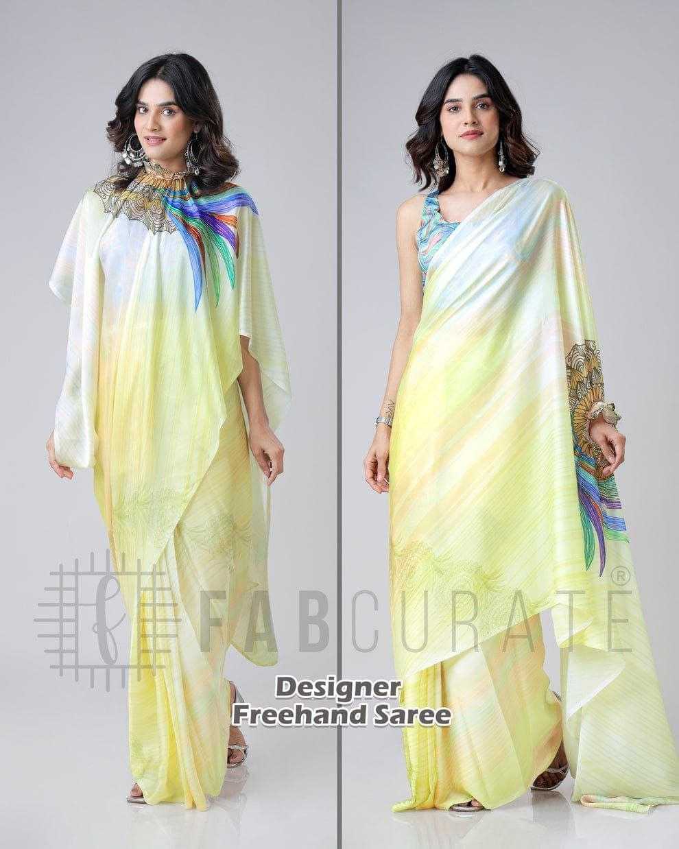 Ynf Satin RIN216 freehand saree Sarees Wedding Collections Festive Collections Wholesale Designer Sarees Ready To Wear Sarees Satin Sarees Manufacturer