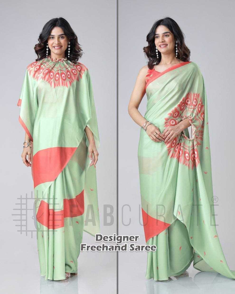 Ynf Satin RIN216 freehand saree Sarees Wedding Collections Festive Collections Wholesale Designer Sarees Ready To Wear Sarees Satin Sarees Manufacturer