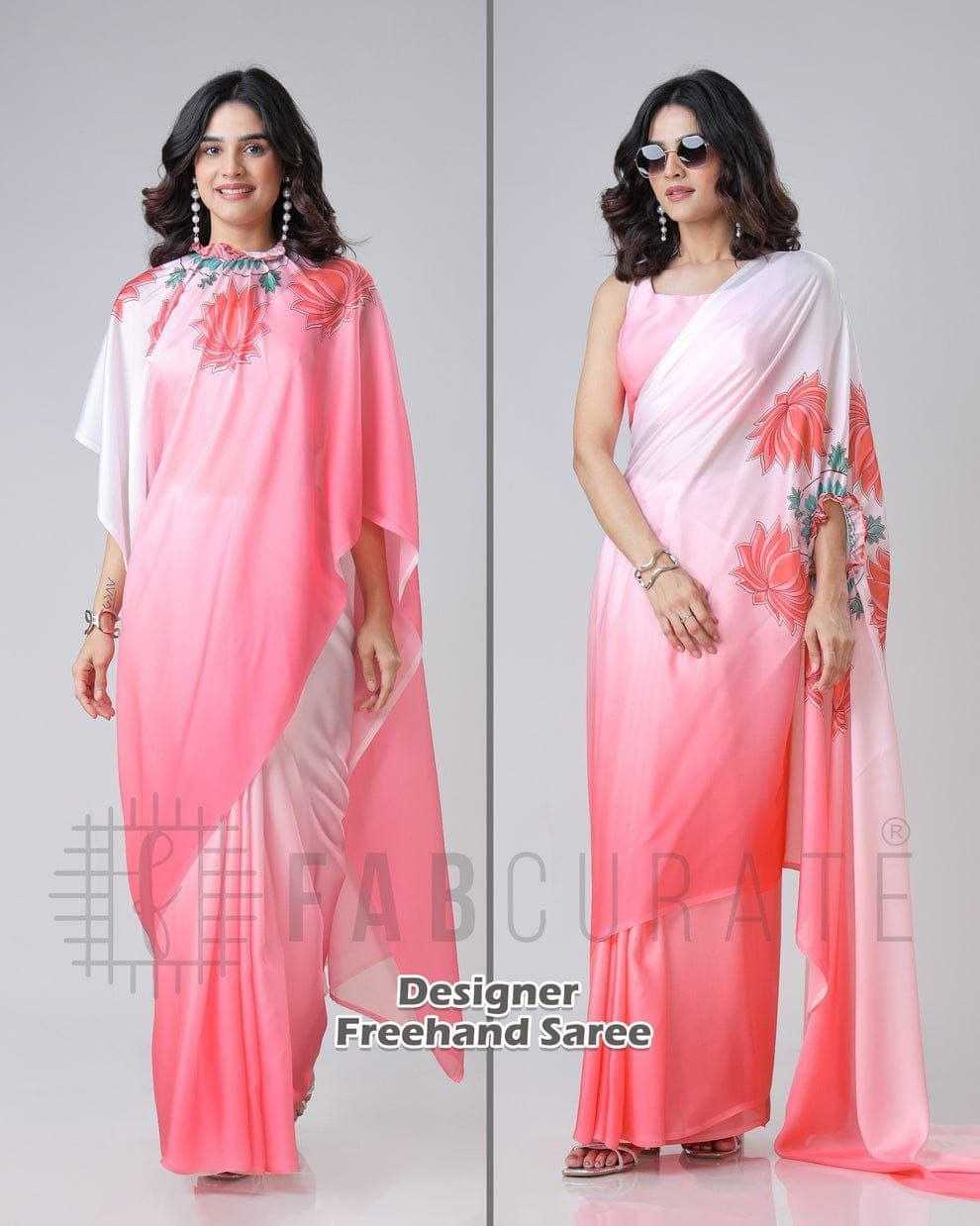 Ynf Satin RIN216 freehand saree Sarees Wedding Collections Festive Collections Wholesale Designer Sarees Ready To Wear Sarees Satin Sarees Manufacturer