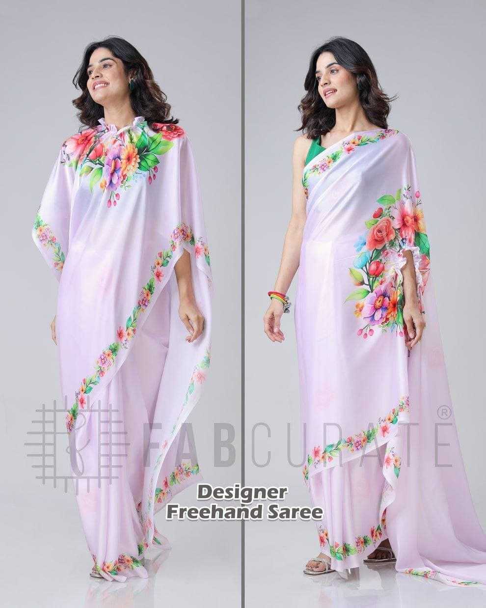 Ynf Satin RIN216 freehand saree Sarees Wedding Collections Festive Collections Wholesale Designer Sarees Ready To Wear Sarees Satin Sarees Manufacturer