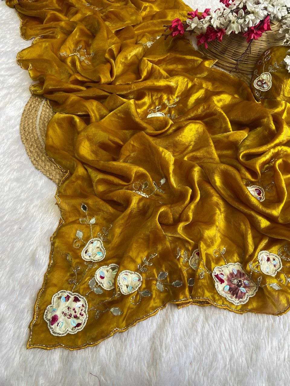 Ynf Satin RIN216 Neha Sarees Wedding Collections Festive Collections Wholesale Hand Work Sarees Satin Sarees Sarees With Blouse Manufacturer