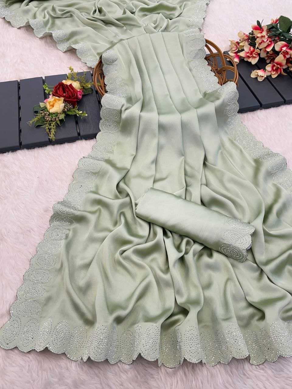 Ynf Satin RIN216 shrusti Sarees Wholesale Party Wear Sarees Fancy Sarees Lace Border Sarees Manufacturer