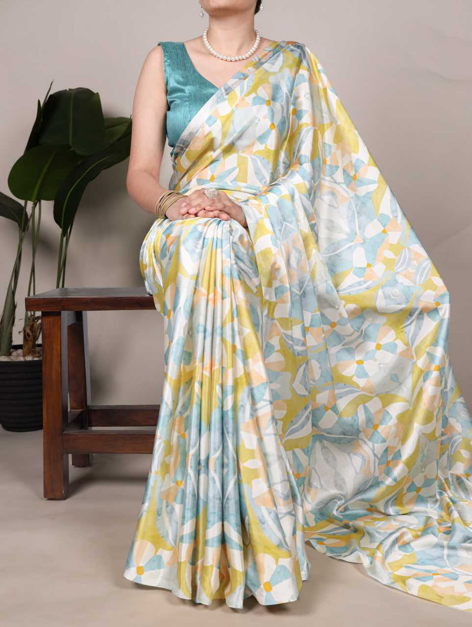 Ynf Satin Silk KESH134 7003 Sarees Wedding Collections Festive Collections Wholesale Printed Sarees Floral Sarees Satin Sarees Manufacturer