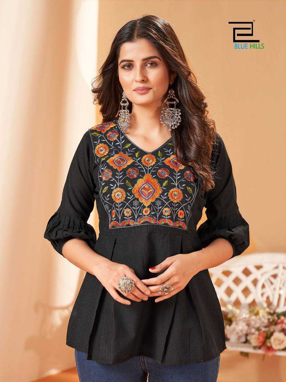 Ynf Silk Cotton RIN125 Charmi Western Wears Wholesale Tops Manufacturer