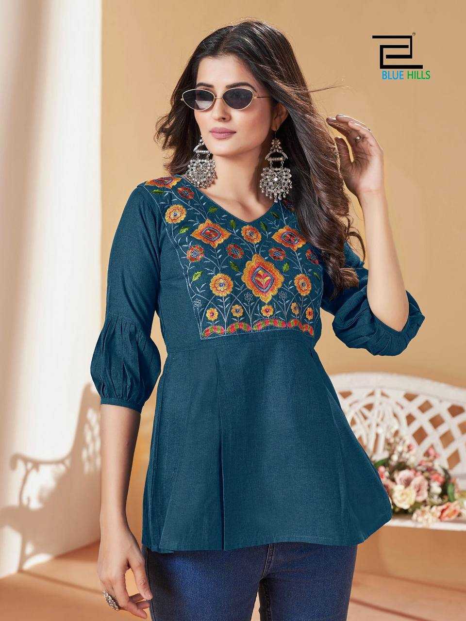 Ynf Silk Cotton RIN125 Charmi Western Wears Wholesale Tops Manufacturer