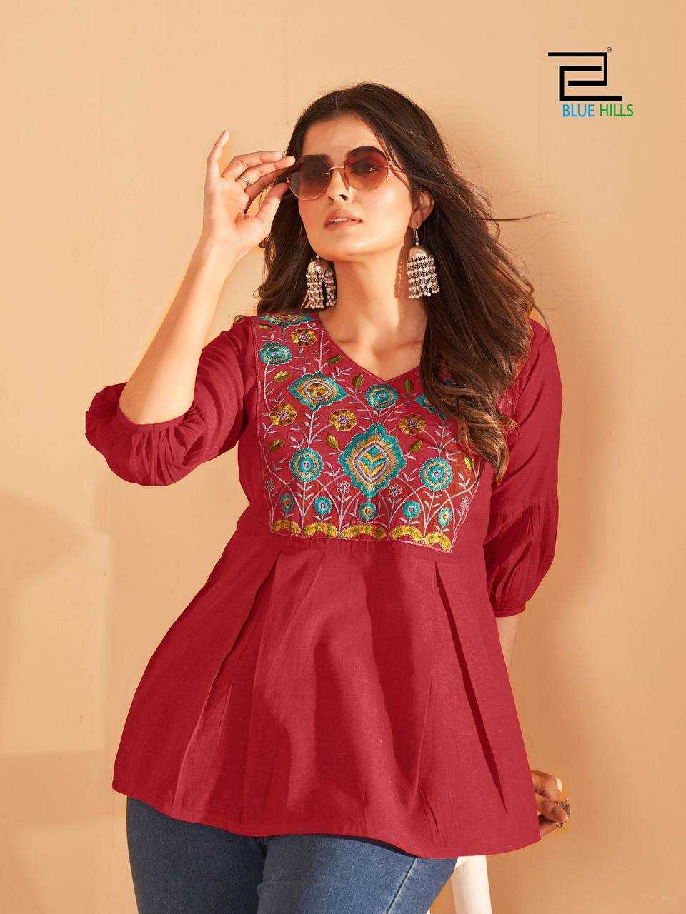 Ynf Silk Cotton RIN125 Charmi Western Wears Wholesale Tops Manufacturer