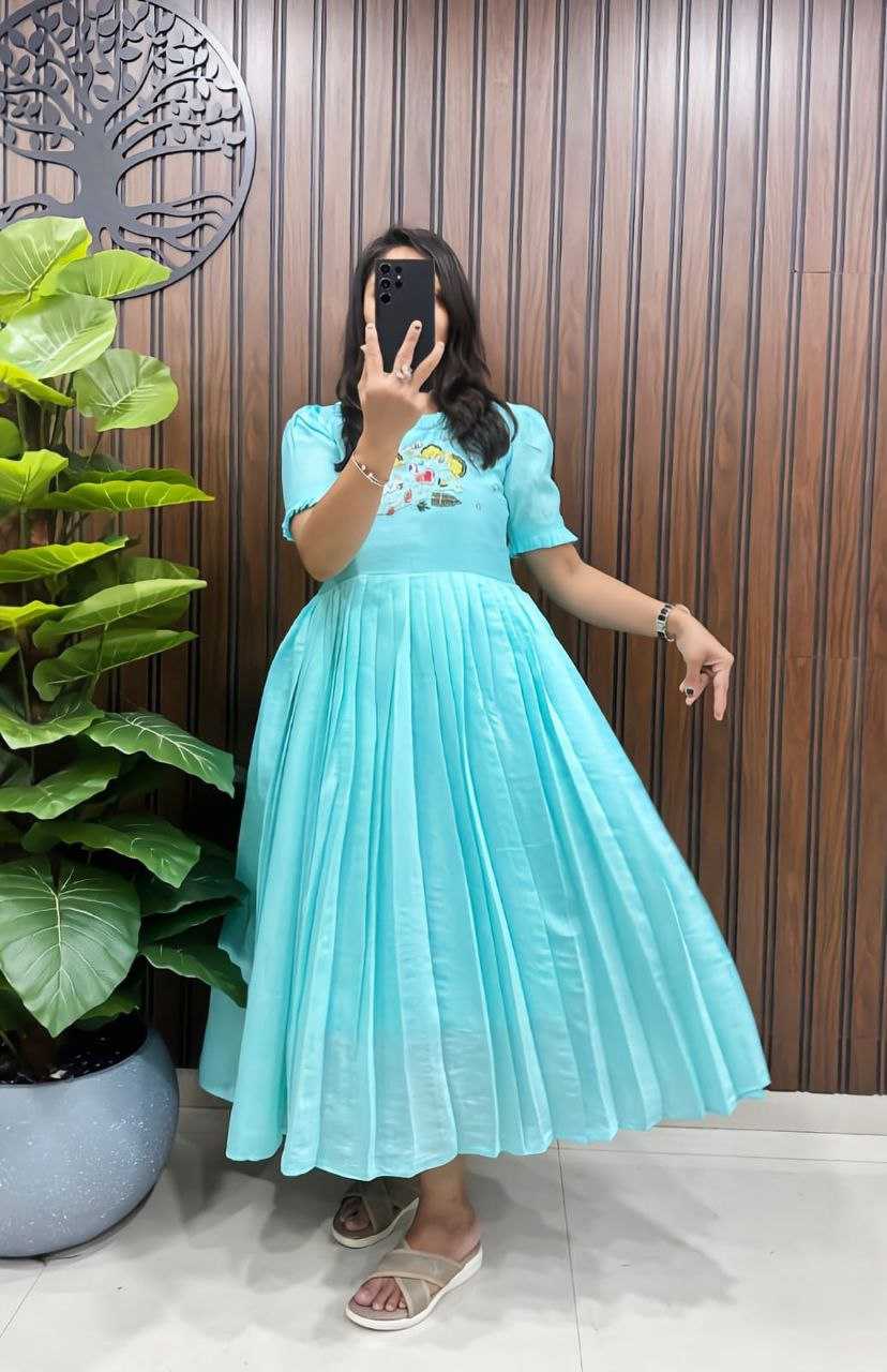 Ynf Silk Cotton RIN161 LAUNCING Gowns Wholesale Printed Gowns Embroidery Gowns Party Gowns Long Gowns Manufacturer