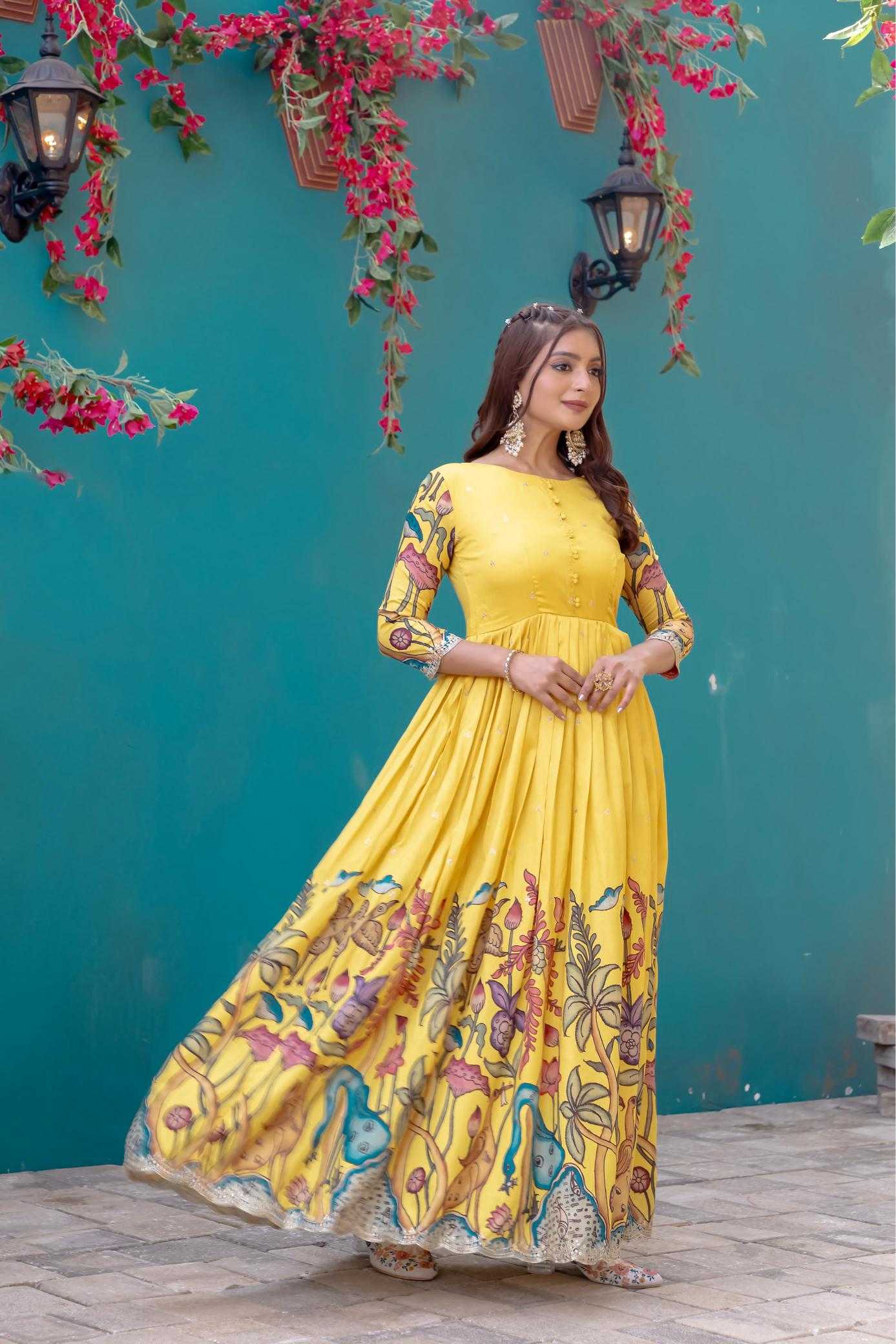 Ynf Silk KESH249 200002 Gowns Festive Collections Plus Size Collections Wholesale Embroidery Gowns Silk Gowns Onam Collections Manufacturer