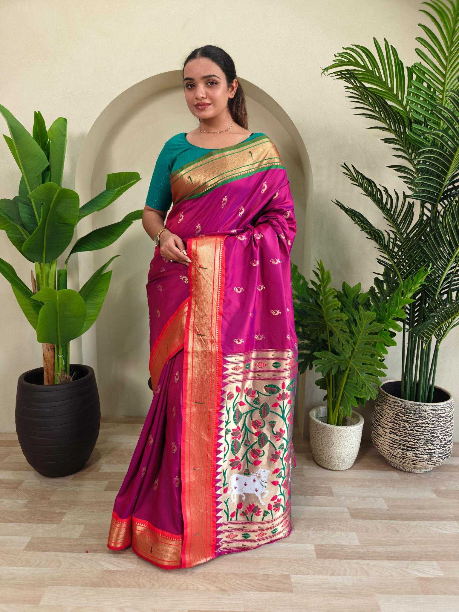 Ynf Silk KESH249 Aabha Silk Sarees Wholesale Paithani Sarees Brocade Sarees Designer Silk Sarees Manufacturer