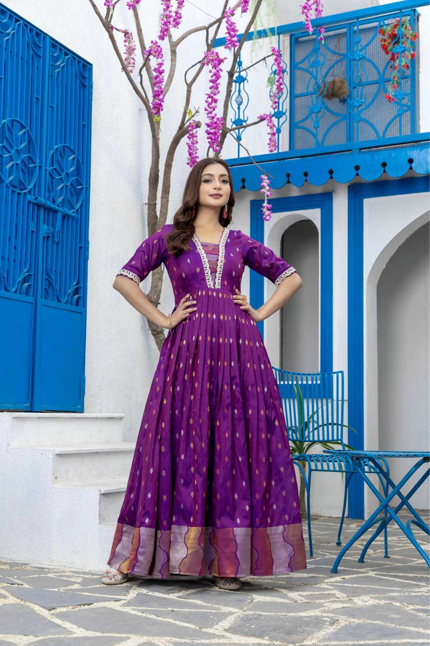 Ynf Silk KESH249 stunning Gowns Plus Size Collections Wholesale Embroidery Gowns Designer Gowns Silk Gowns Manufacturer