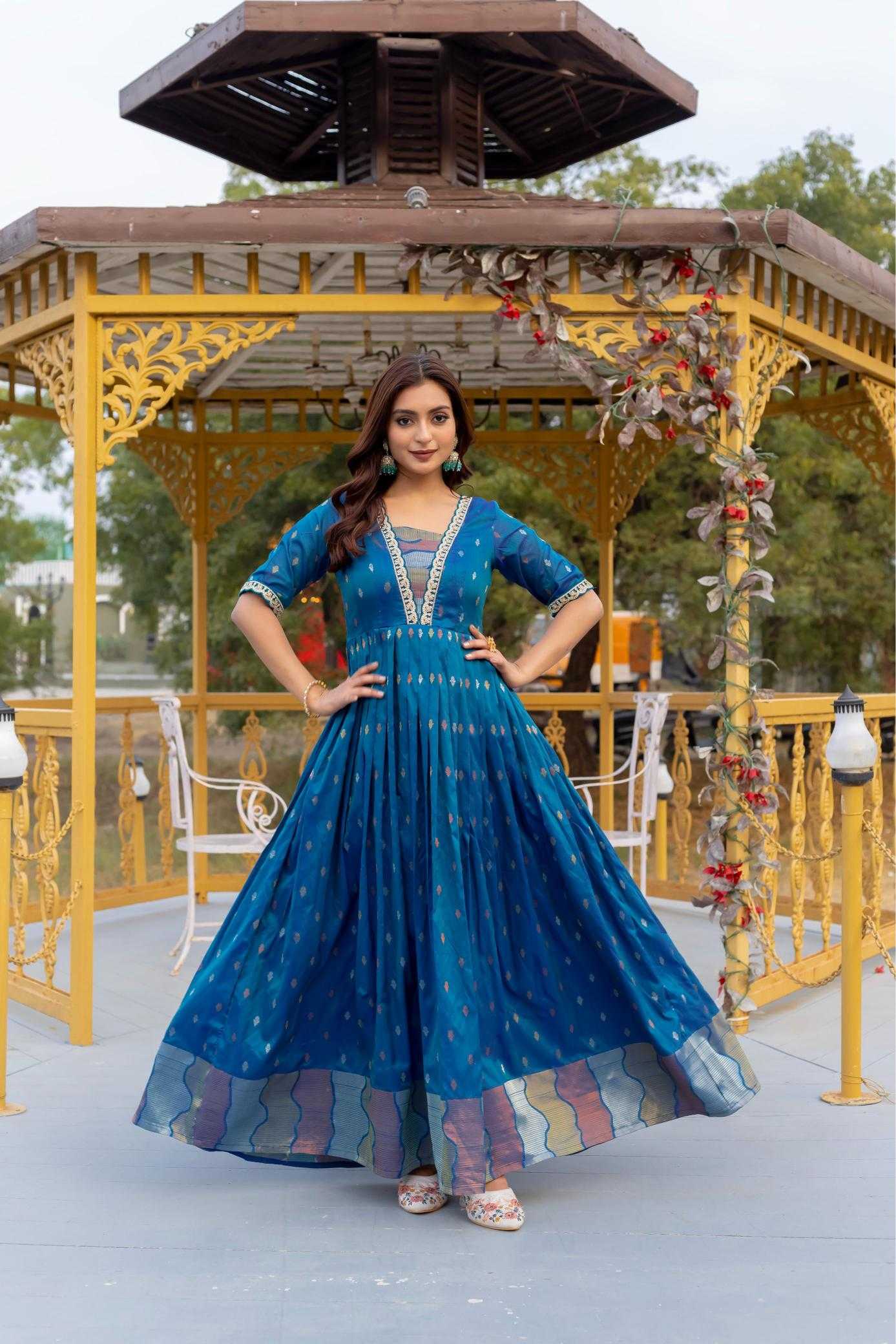 Ynf Silk KESH249 stunning Gowns Plus Size Collections Wholesale Embroidery Gowns Designer Gowns Silk Gowns Manufacturer