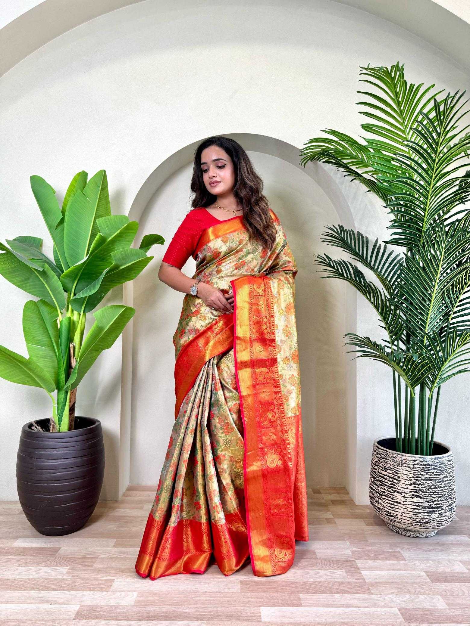 Ynf Silk KESH249 Sujata Silk Sarees Wholesale Zari Border Silk Sarees Silk Sarees For Weddings Kanchipuram Silk Sarees Manufacturer