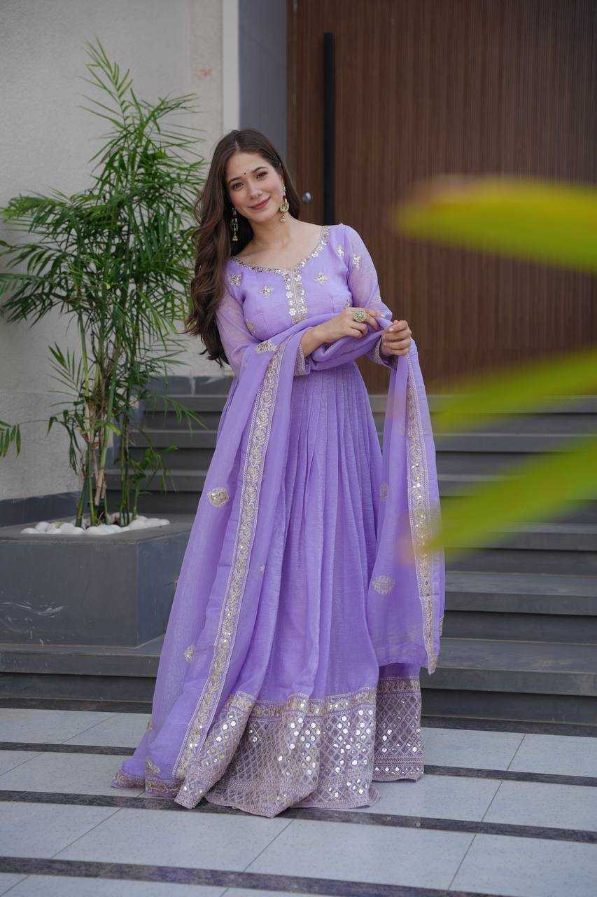 Ynf Silk KESH490 661 Gowns Wholesale Printed Gowns Fancy Gowns Party Gowns Manufacturer
