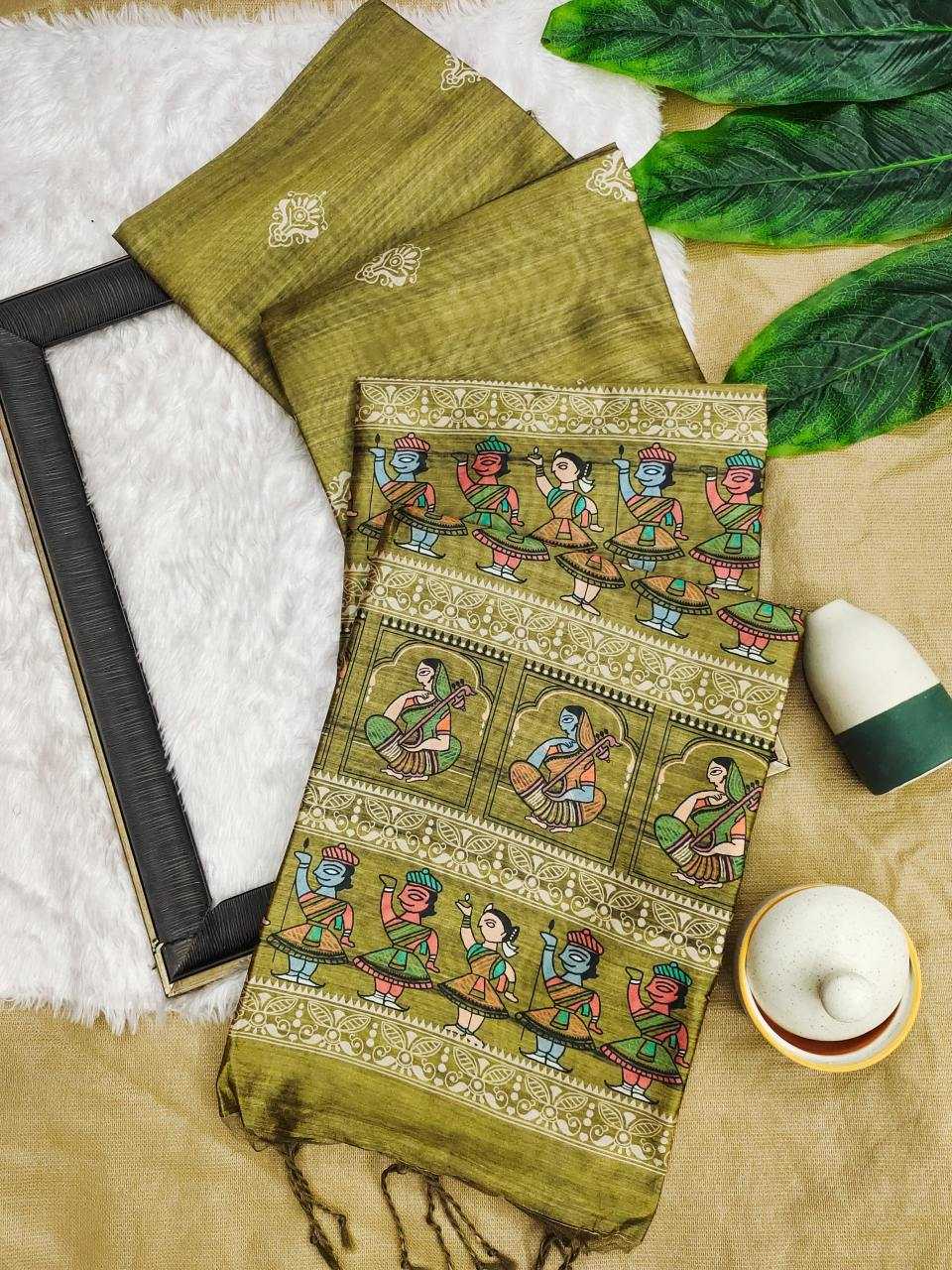 Ynf Silk KESH532 arushi madhubani Silk Sarees Wholesale Tussar Silk Sarees Printed Silk Saree Designer Silk Sarees Manufacturer