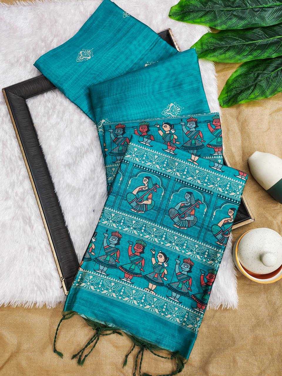 Ynf Silk KESH532 arushi madhubani Silk Sarees Wholesale Tussar Silk Sarees Printed Silk Saree Designer Silk Sarees Manufacturer