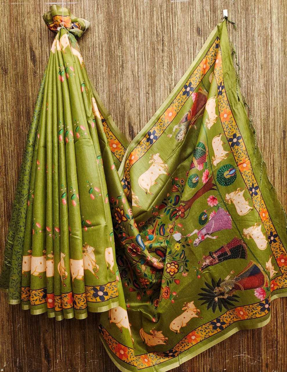 Ynf Silk KESH532 PARUL COW Sarees Wholesale Printed Sarees Ladies Sarees Silk Sarees Manufacturer