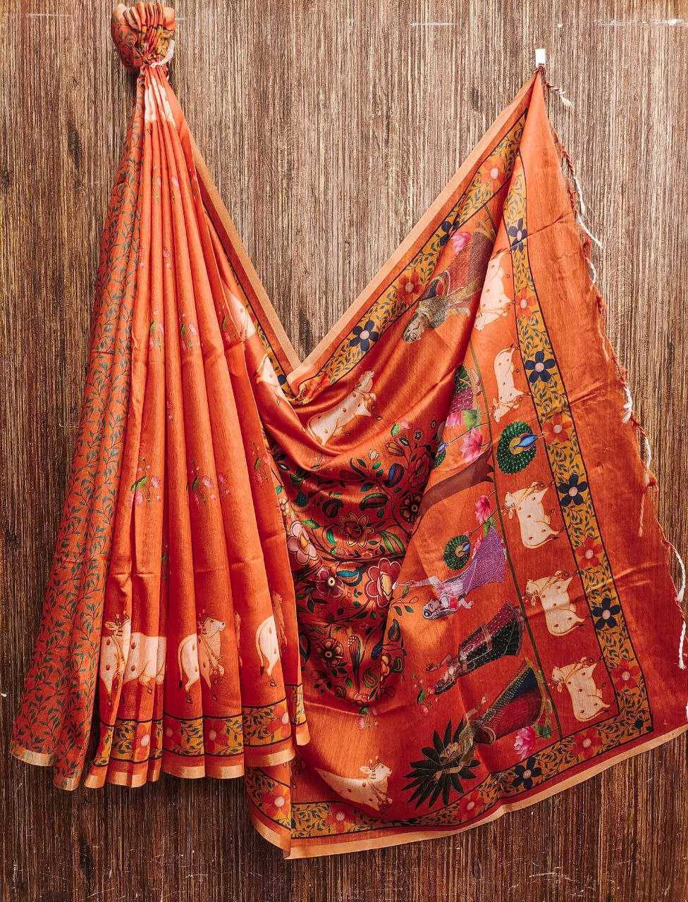 Ynf Silk KESH532 PARUL COW Sarees Wholesale Printed Sarees Ladies Sarees Silk Sarees Manufacturer