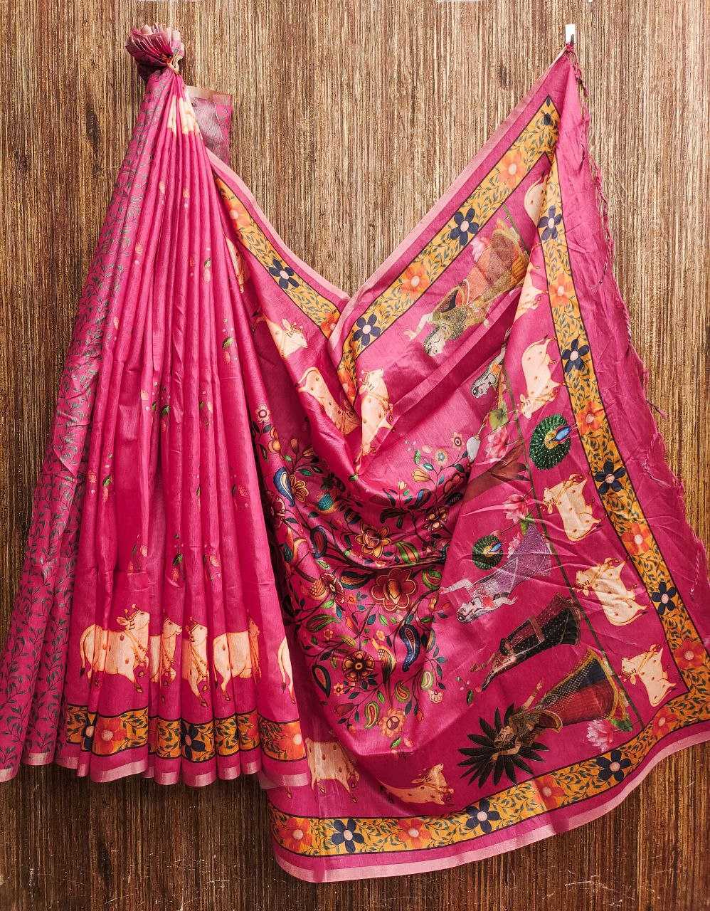 Ynf Silk KESH532 PARUL COW Sarees Wholesale Printed Sarees Ladies Sarees Silk Sarees Manufacturer