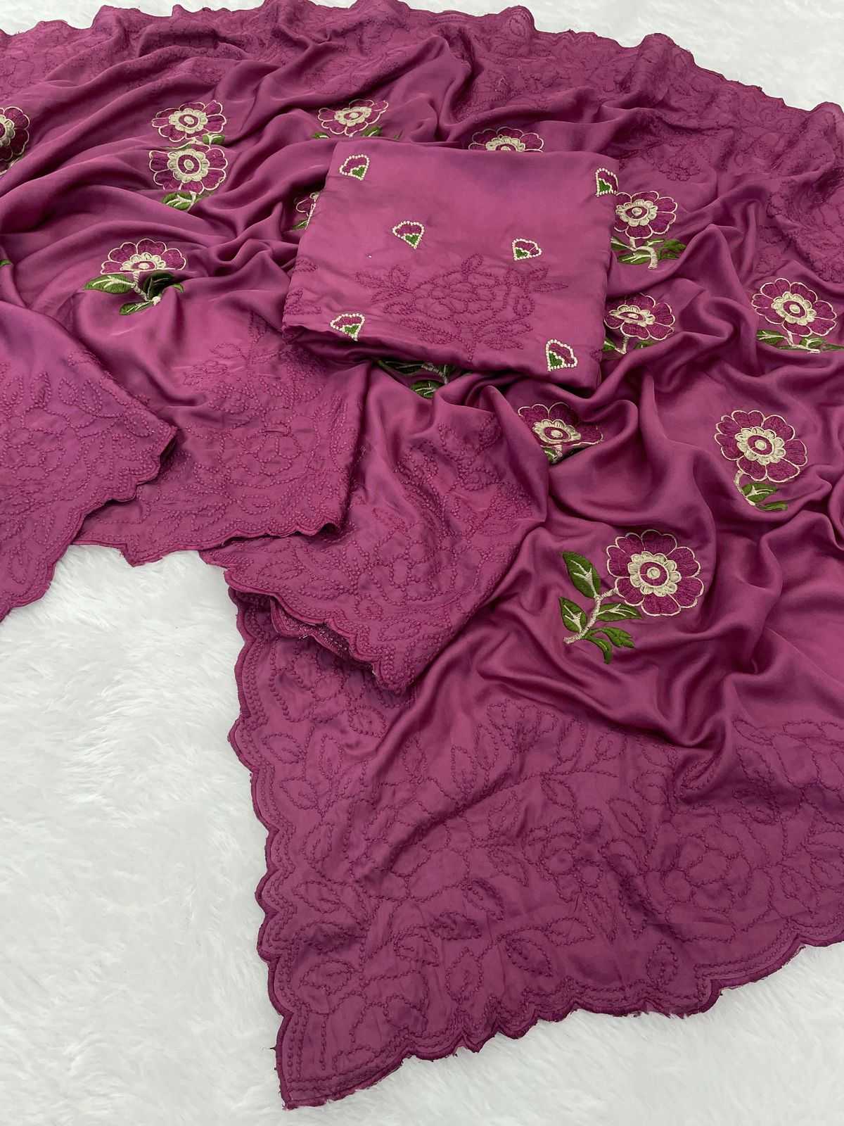 Ynf Silk RIN164 floral thread Silk Sarees Wholesale Traditional Silk Sarees Designer Silk Sarees Embroidered Silk Sarees Manufacturer