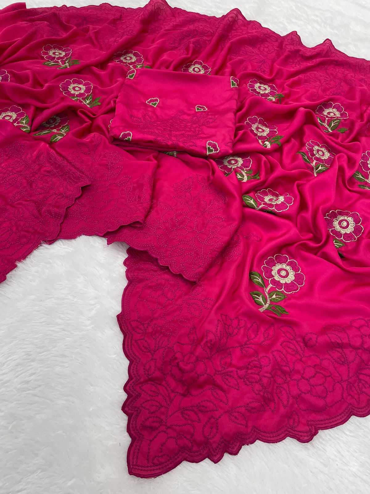 Ynf Silk RIN164 floral thread Silk Sarees Wholesale Traditional Silk Sarees Designer Silk Sarees Embroidered Silk Sarees Manufacturer
