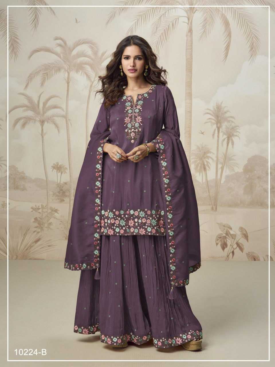 Ynf Simar silk KESH504 10224 Suits & Dresses Wedding Collections Festive Collections Wholesale Embroidery Suits Palazzo Suit Designer Suits Manufacturer