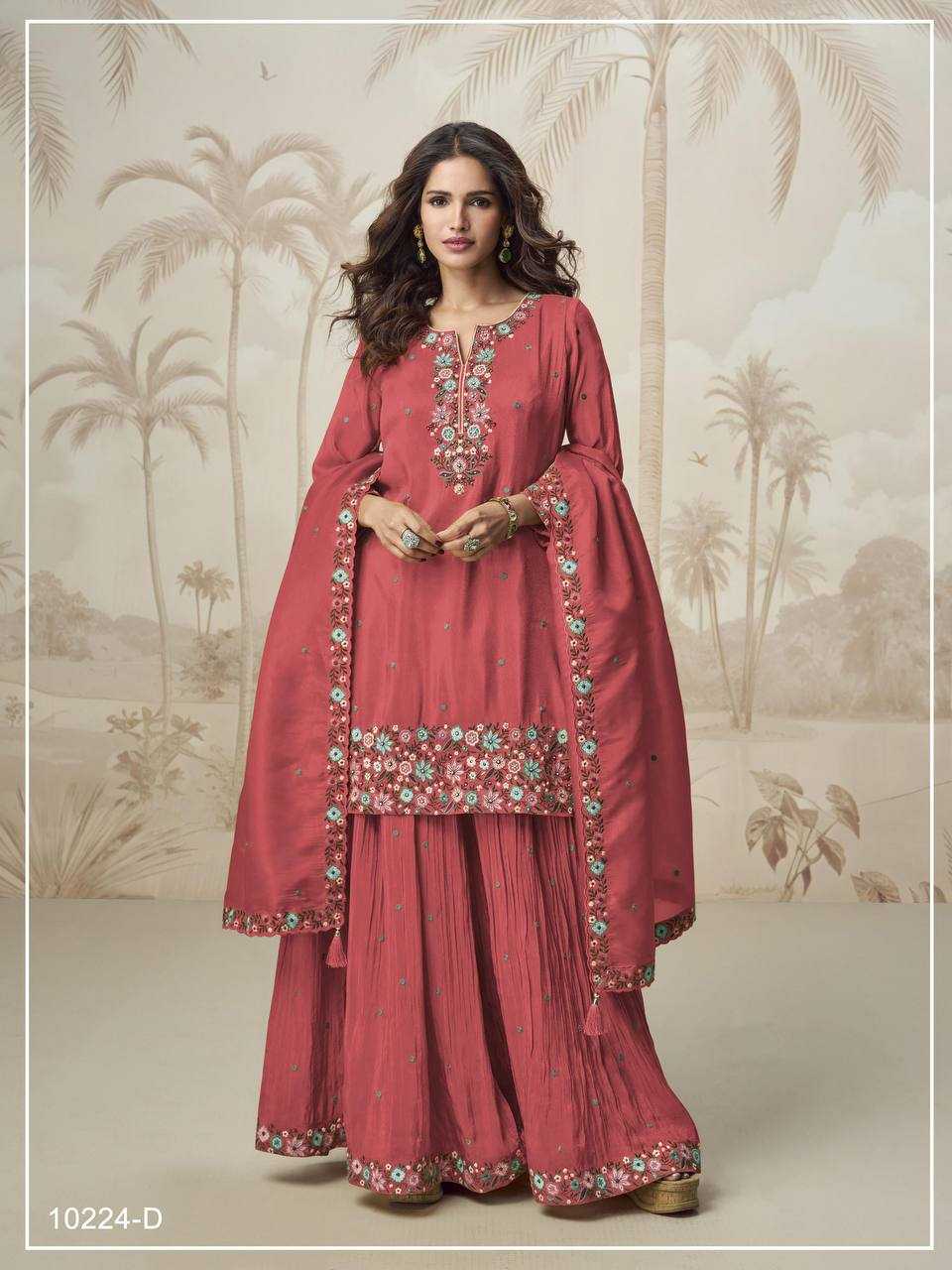 Ynf Simar silk RIN131 10224 Suits & Dresses Wholesale Palazzo Suit Ladies Silk Suit Manufacturer