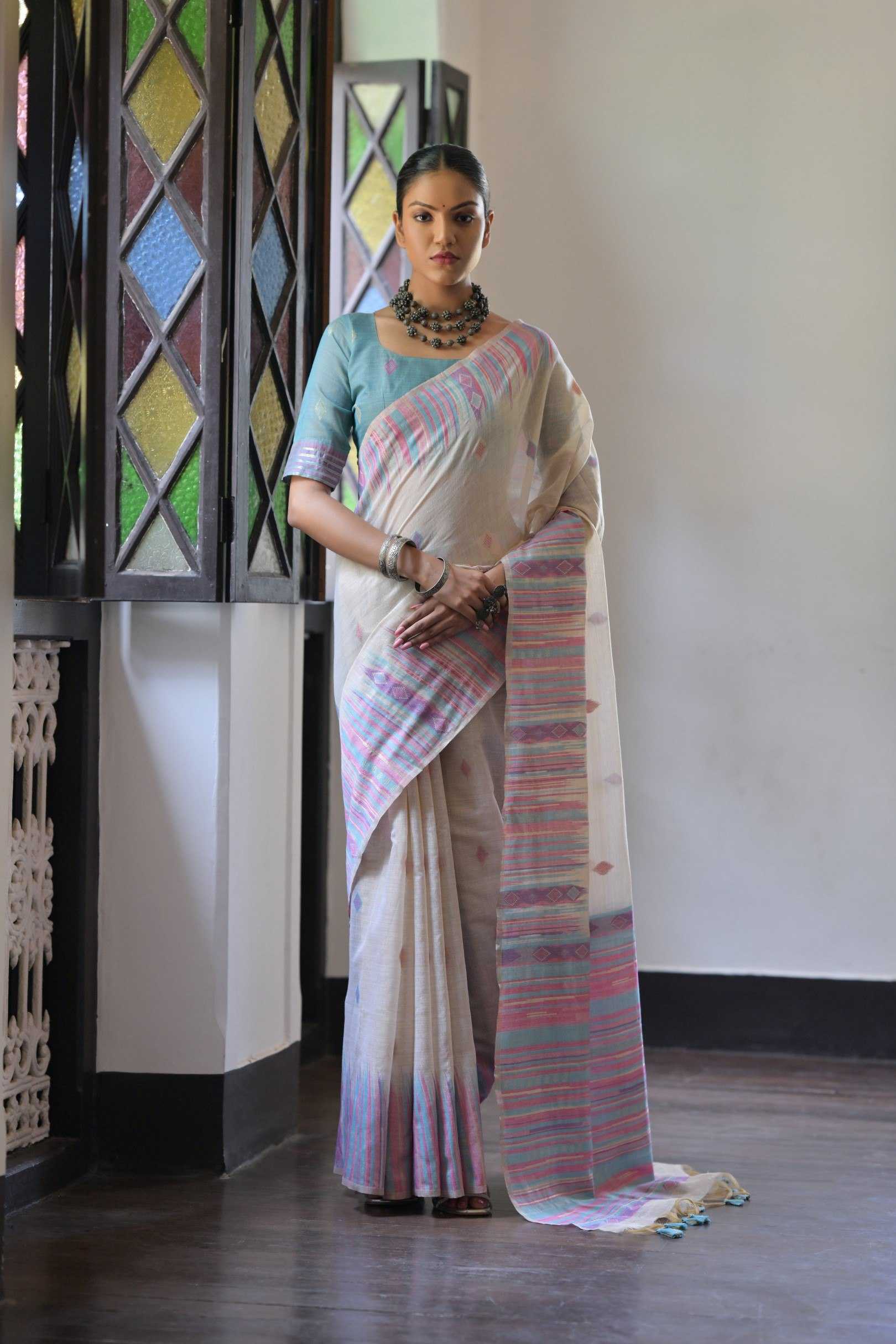 Ynf Soft Cotton KESH505 MUGA COTTON 209 Sarees Wedding Collections Festive Collections Wholesale Ikkat Saree Cotton Sarees Sarees With Blouse Manufacturer