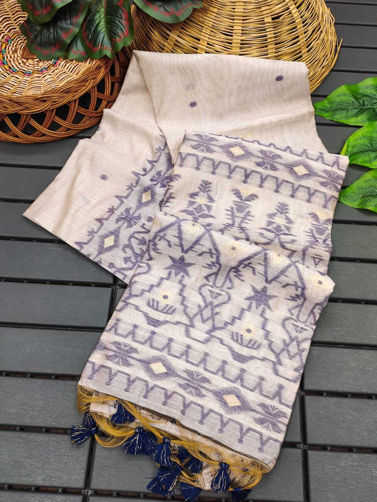 Ynf Soft Cotton KESH505 MUGA COTTON JAMDANI 4 Sarees Wedding Collections Festive Collections Wholesale Cotton Sarees Sarees With Blouse Onam Collections Manufacturer