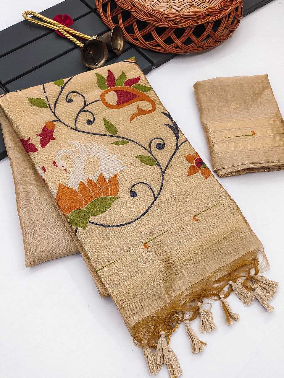 Ynf Soft Cotton KESH505 Muga cotton paithani 2 Sarees Wedding Collections Festive Collections Wholesale Zari Border Sarees Cotton Sarees Sarees With Blouse Manufacturer