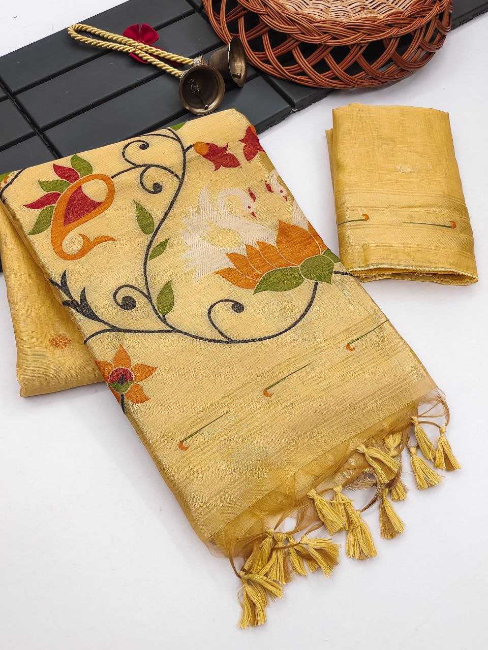 Ynf Soft Cotton KESH505 Muga cotton paithani 2 Sarees Wedding Collections Festive Collections Wholesale Zari Border Sarees Cotton Sarees Sarees With Blouse Manufacturer
