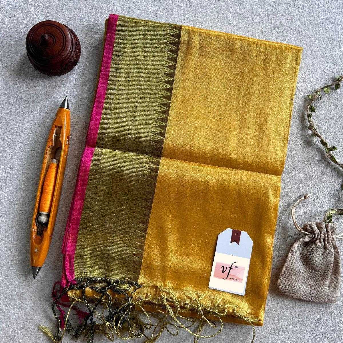 Ynf Soft Cotton KESH525 TEMPLE RAGA TISSUE Sarees Wholesale Jacquard Saree Lightweight Sarees Manufacturer