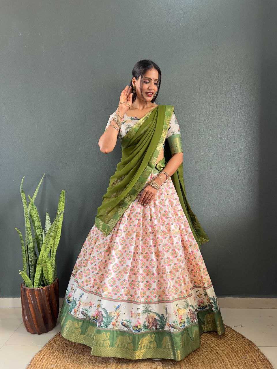 Ynf Soft Dola KESH554 Gajanand Lehengas Wholesale Silk Lehenga Printed Lehenga Manufacturer