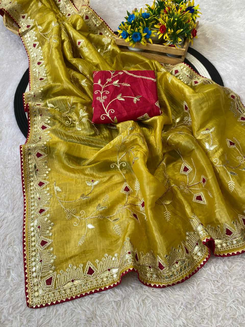 Ynf Soft Gold Crush KESH514 DAGA Sarees Wedding Collections Festive Collections Wholesale Designer Sarees Embroidered Sarees Sarees With Blouse Manufacturer