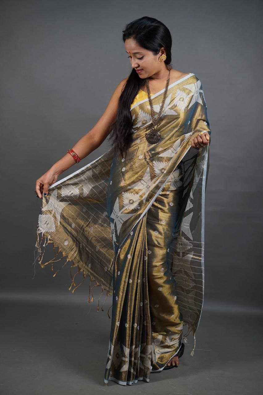 Ynf Soft Handloom KESH525 RAGA TISSUE FULL BUTTI Sarees Wholesale Cotton Sarees Lightweight Sarees Manufacturer