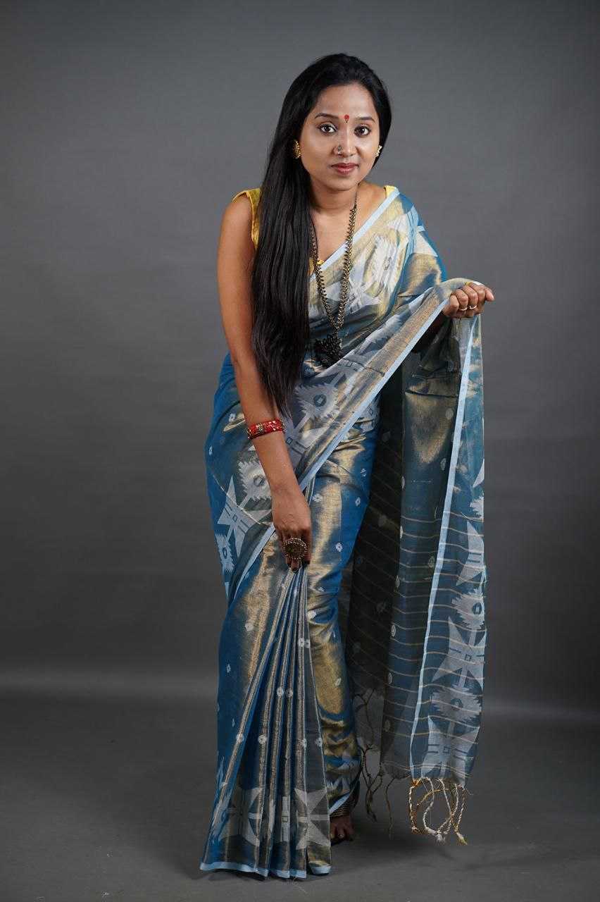 Ynf Soft Handloom KESH525 RAGA TISSUE FULL BUTTI Sarees Wholesale Cotton Sarees Lightweight Sarees Manufacturer