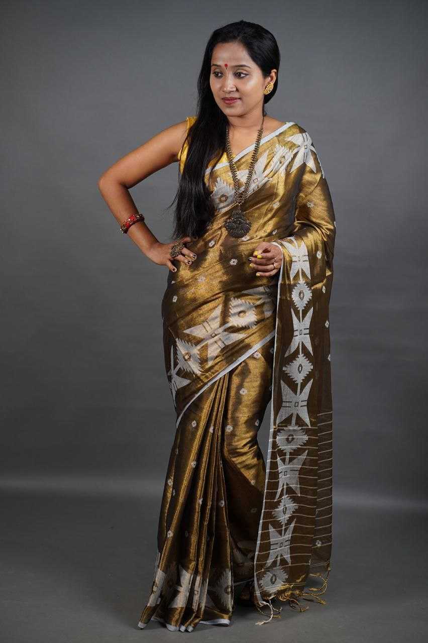 Ynf Soft Handloom KESH525 RAGA TISSUE FULL BUTTI Sarees Wholesale Cotton Sarees Lightweight Sarees Manufacturer