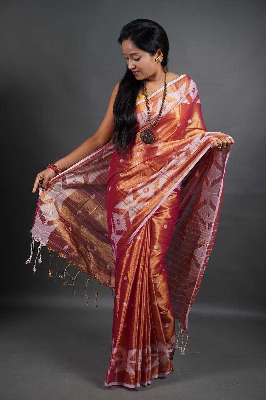 Ynf Soft Handloom KESH525 RAGA TISSUE FULL BUTTI Sarees Wholesale Cotton Sarees Lightweight Sarees Manufacturer