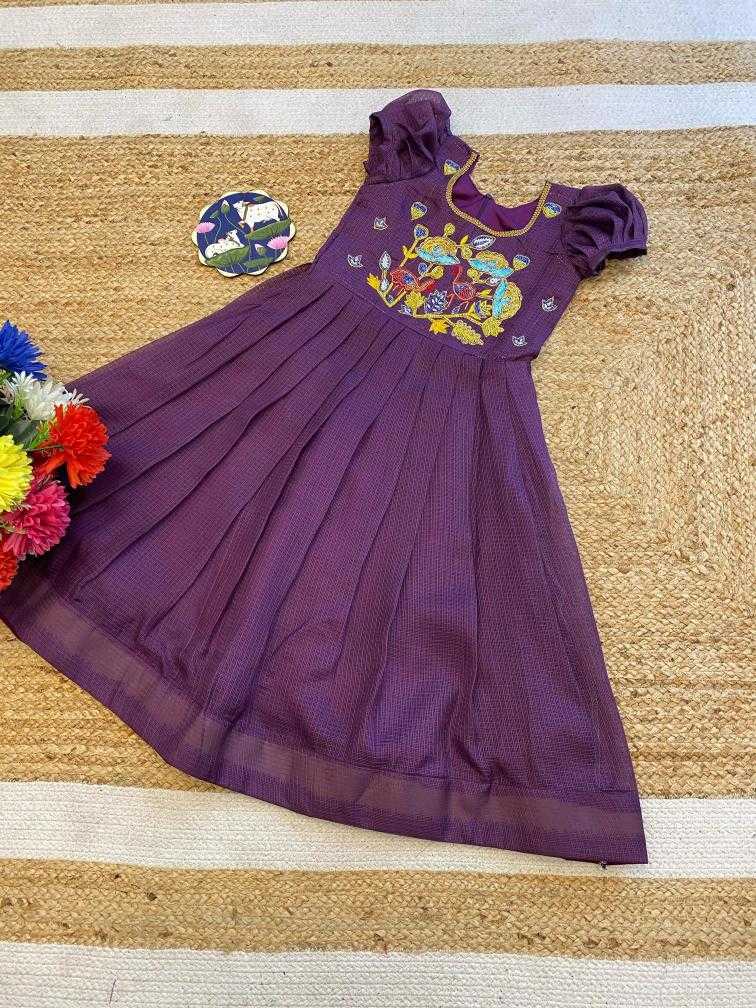 Ynf Soft Kota KESH493 Khatli Kids Wear Wholesale Kids Gown Kids Ethnic Gowns Manufacturer