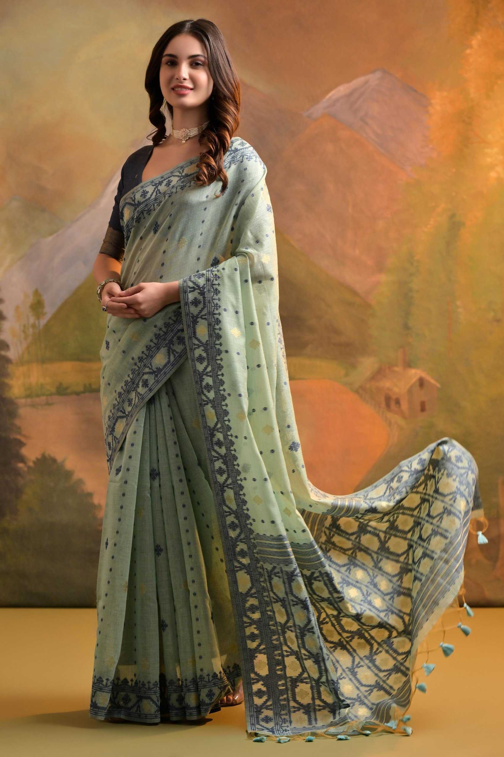 Ynf Soft Muga Silk KESH532 MUGA COTTON JAMDANI 5 Sarees Wholesale Fancy Sarees Butta Sarees Cotton Sarees Manufacturer