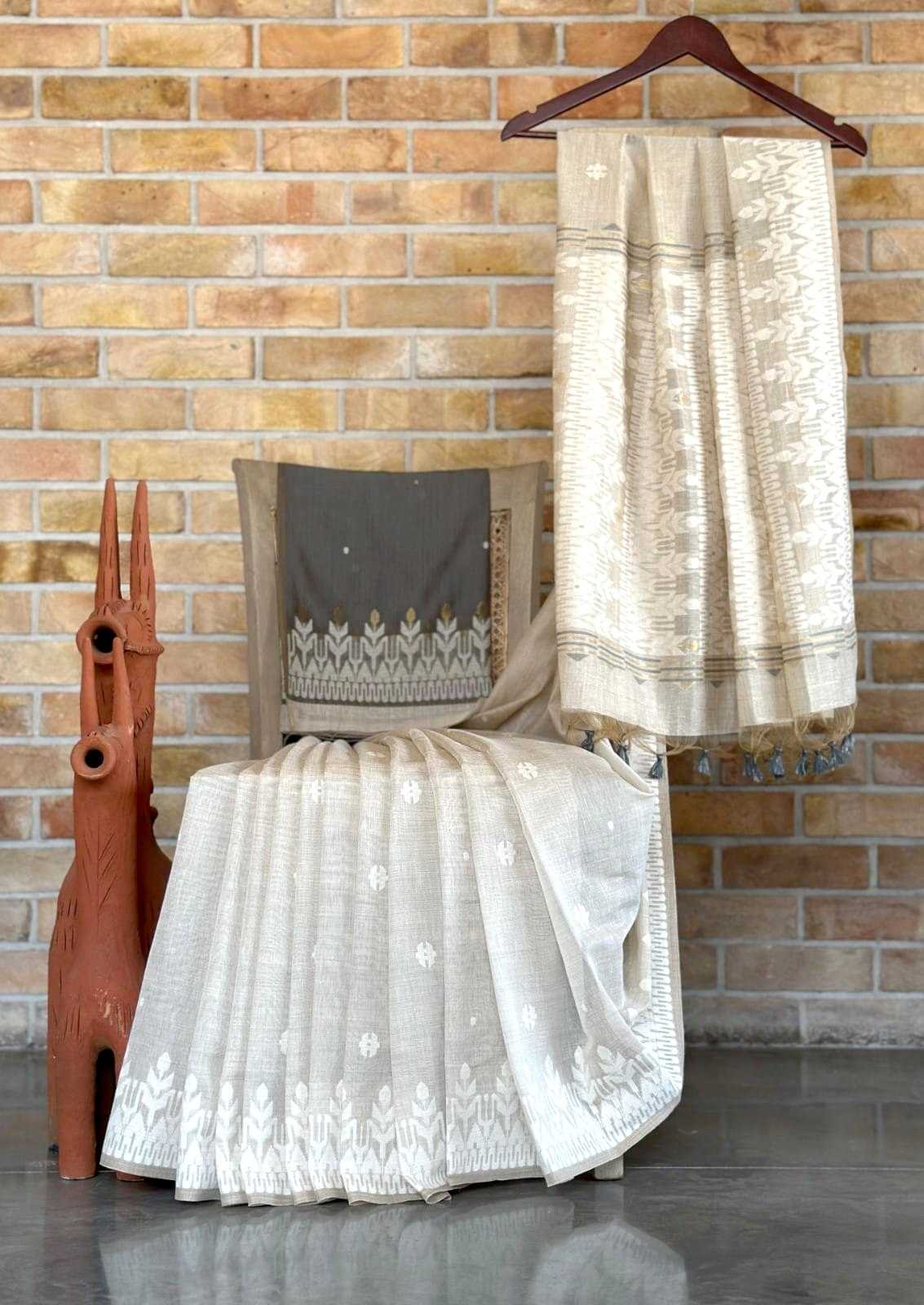 Ynf Soft Muga Silk KESH532 MUGA COTTON JAMDANI 7 Sarees Wholesale Designer Sarees Fancy Sarees Cotton Sarees Manufacturer