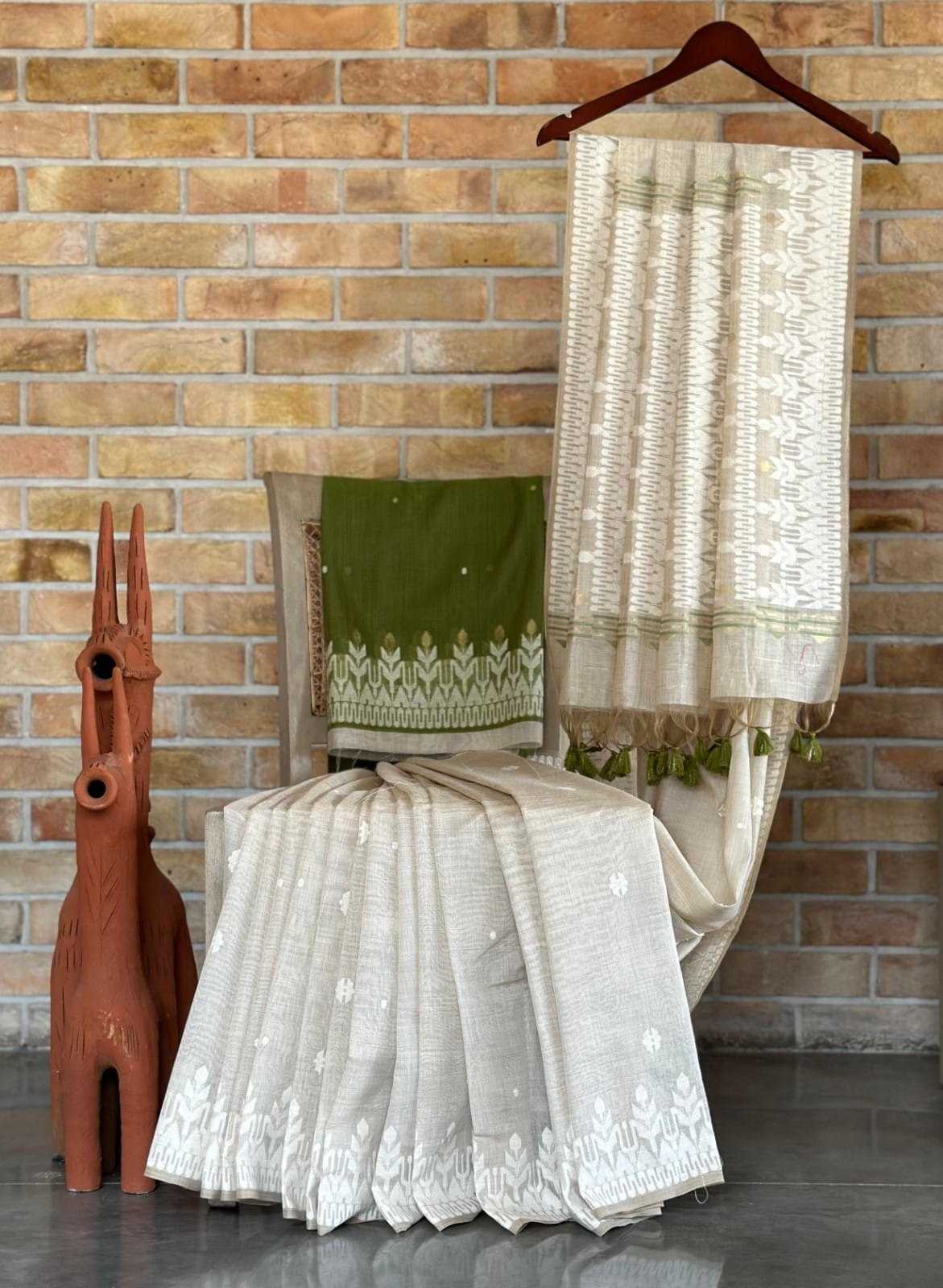 Ynf Soft Muga Silk KESH532 MUGA COTTON JAMDANI 7 Sarees Wholesale Designer Sarees Fancy Sarees Cotton Sarees Manufacturer