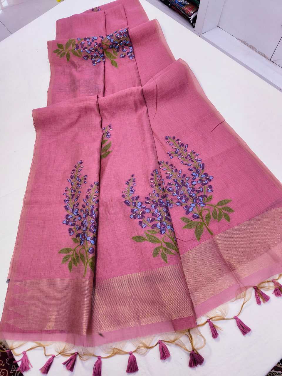 Ynf Soft Muga Silk KESH532 MUGA COTTON TREE 4 Sarees Wedding Collections Festive Collections Wholesale Floral Sarees Traditional Sarees Silk Sarees Manufacturer
